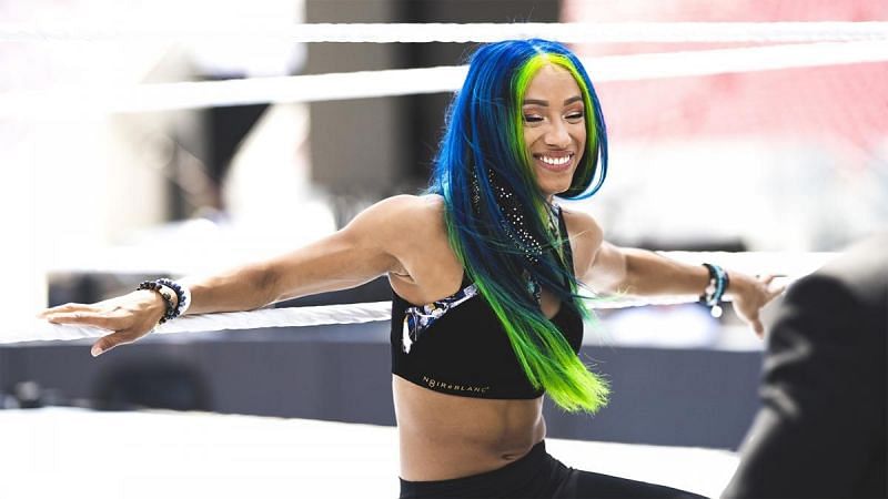 Sasha Banks behind the scenes before WrestleMania 37.